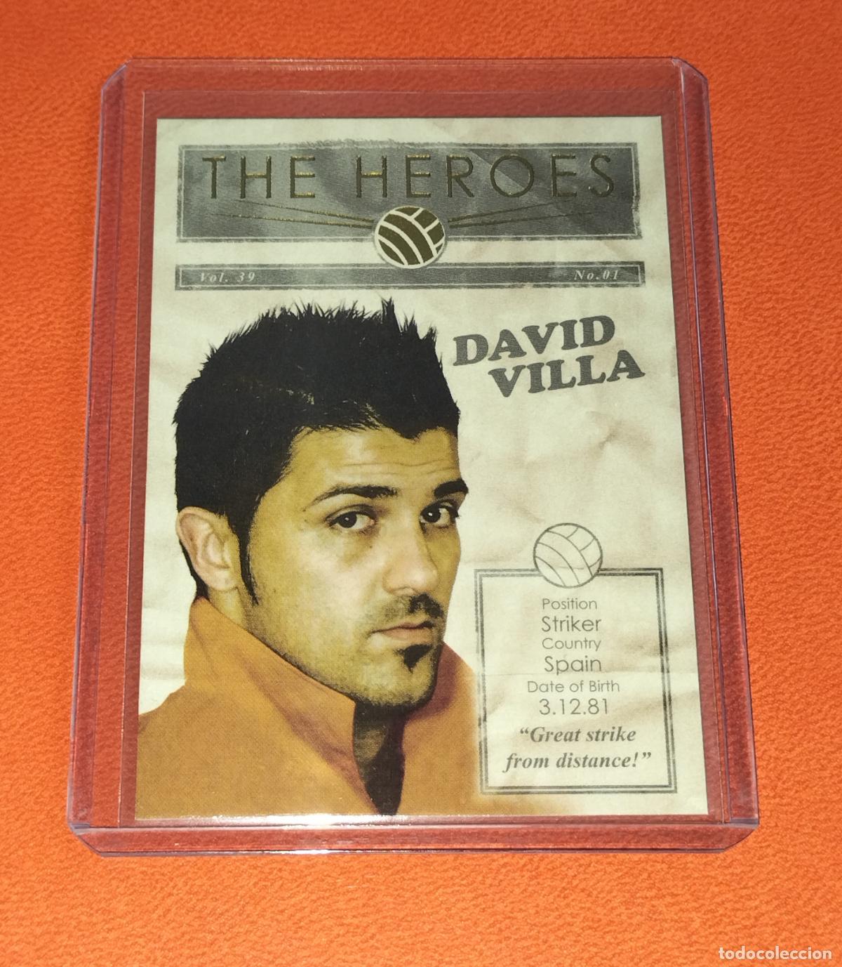 Cromos de f&uacute;tbol: DAVID VILLA HEROES HR39 ESPA&Ntilde;A LIMITED EDITON CARD NUMERADA WORLD CUP FUTERA UNIQUE 2012