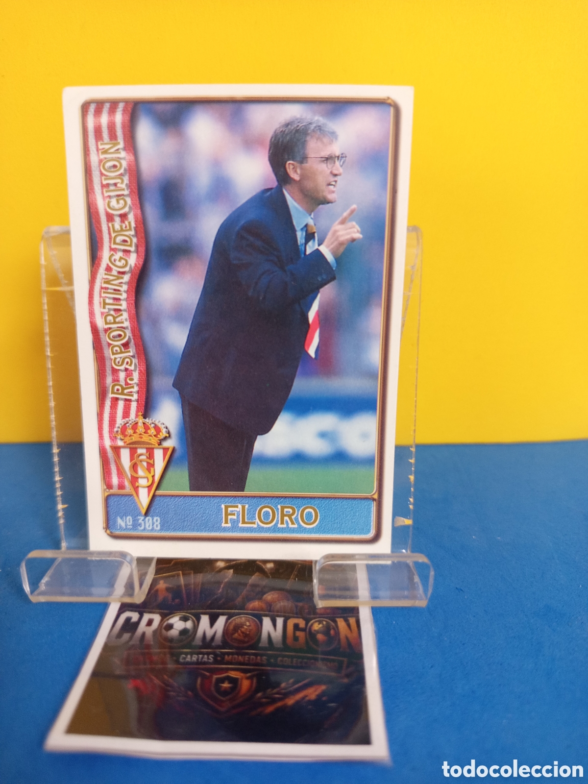 Cromos de f&uacute;tbol: ❇️ CROMO ⚽ CARD 308 FLORO SPORTING DE GIJ&Oacute;N FICHAS DE LA LIGA 96 97 1996 1997 MUNDICROMO SPORT ❇️
