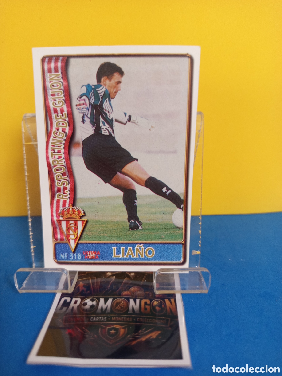 Cromos de f&uacute;tbol: ❇️ CROMO ⚽ CARD 310 LIA&Ntilde;O SPORTING DE GIJ&Oacute;N UH FICHAS DE LA LIGA 96 97 1996 1997 MUNDICROMO SPORT ❇️