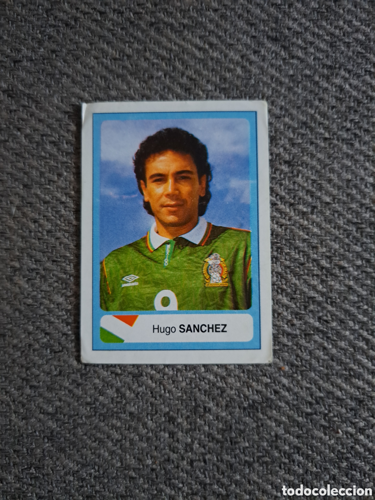 Cromos de f&uacute;tbol: Hugo S&aacute;nchez. N&deg;312. M&eacute;xico. Mundial USA 94. Ediciones Estadio.