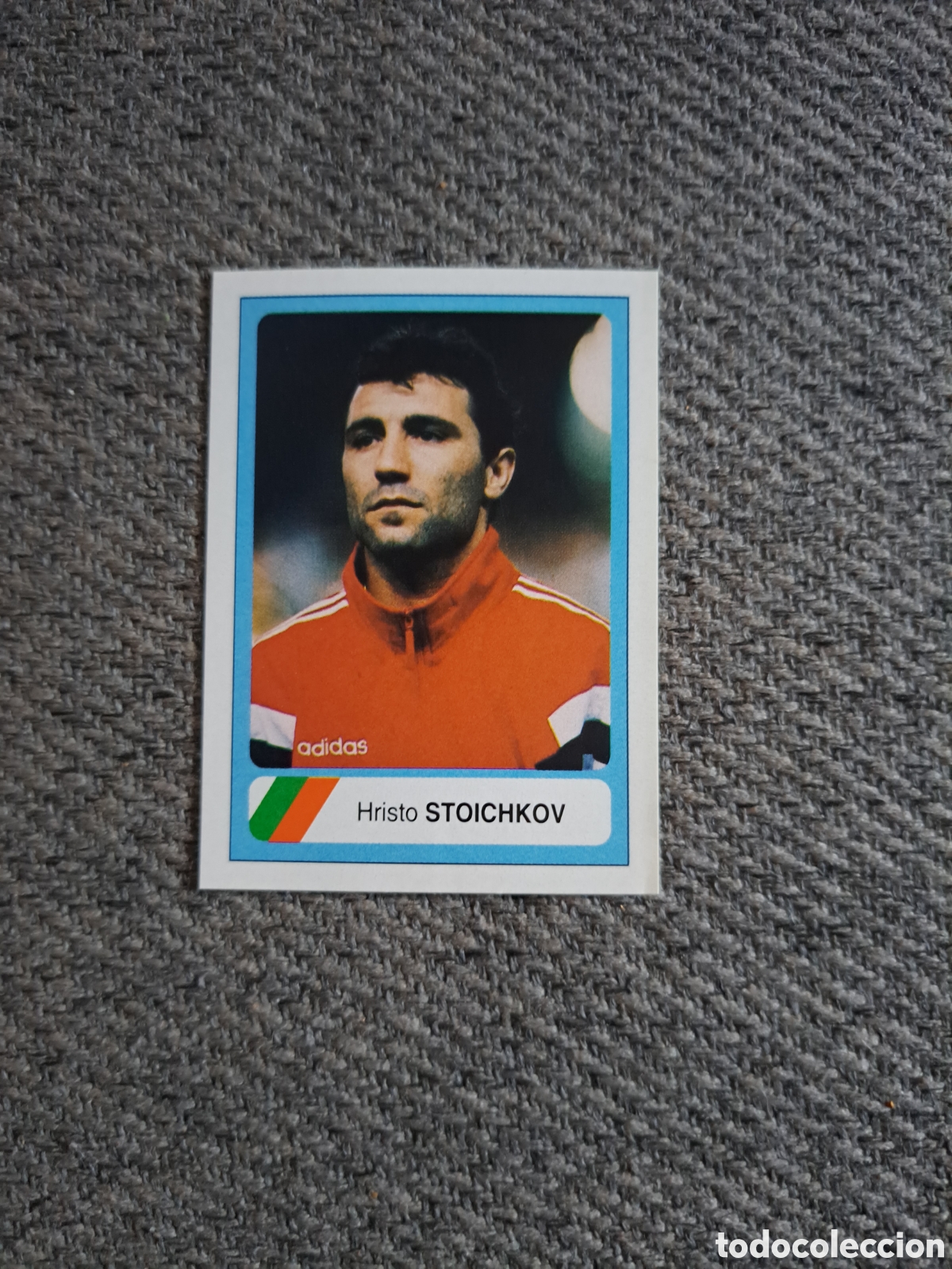 Cromos de f&uacute;tbol: Stoichkov. N&deg;123. Bulgaria. Mundial USA 94. Ediciones Estadio.