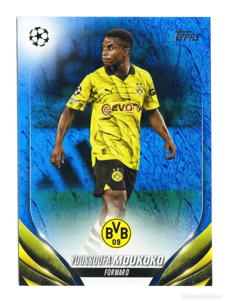 Fu&szlig;ball-Sticker: Youssoufa Moukoko Dortmund Topps Chrome UCC 2023-24 Numerada 91 /175