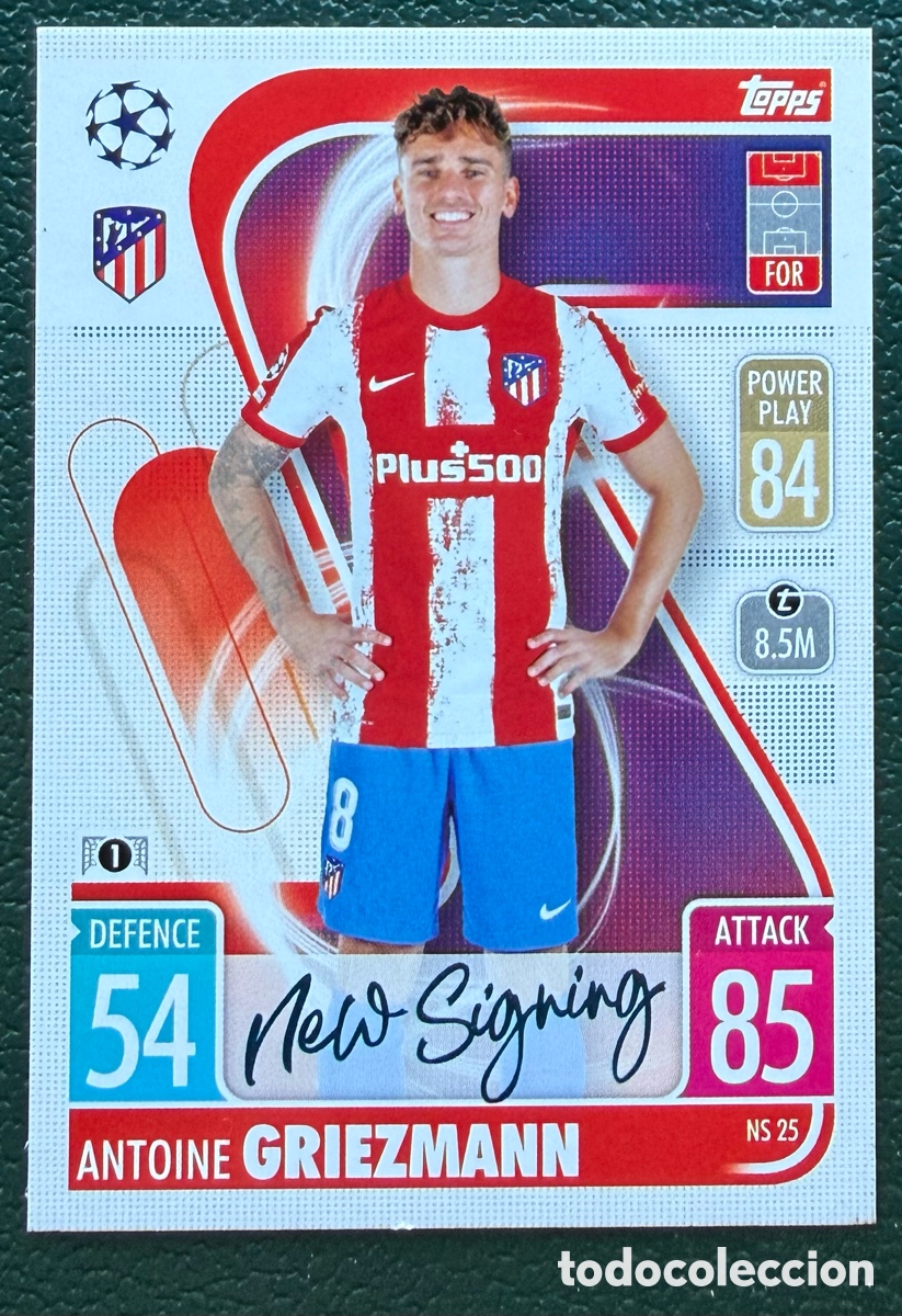Cromos de f&uacute;tbol: NS 25 GRIEZMANN ATLETICO DE MADRID FICHAS TOPPS CHAMPIONS LEAGUE MATCH ATTAX 2021 2022 21 22