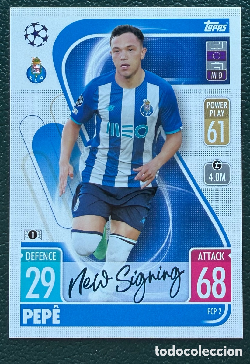 Cromos de f&uacute;tbol: FCP 2 PEPE FC PORTO FICHAS TOPPS CHAMPIONS LEAGUE MATCH ATTAX 2021 2022 21 22