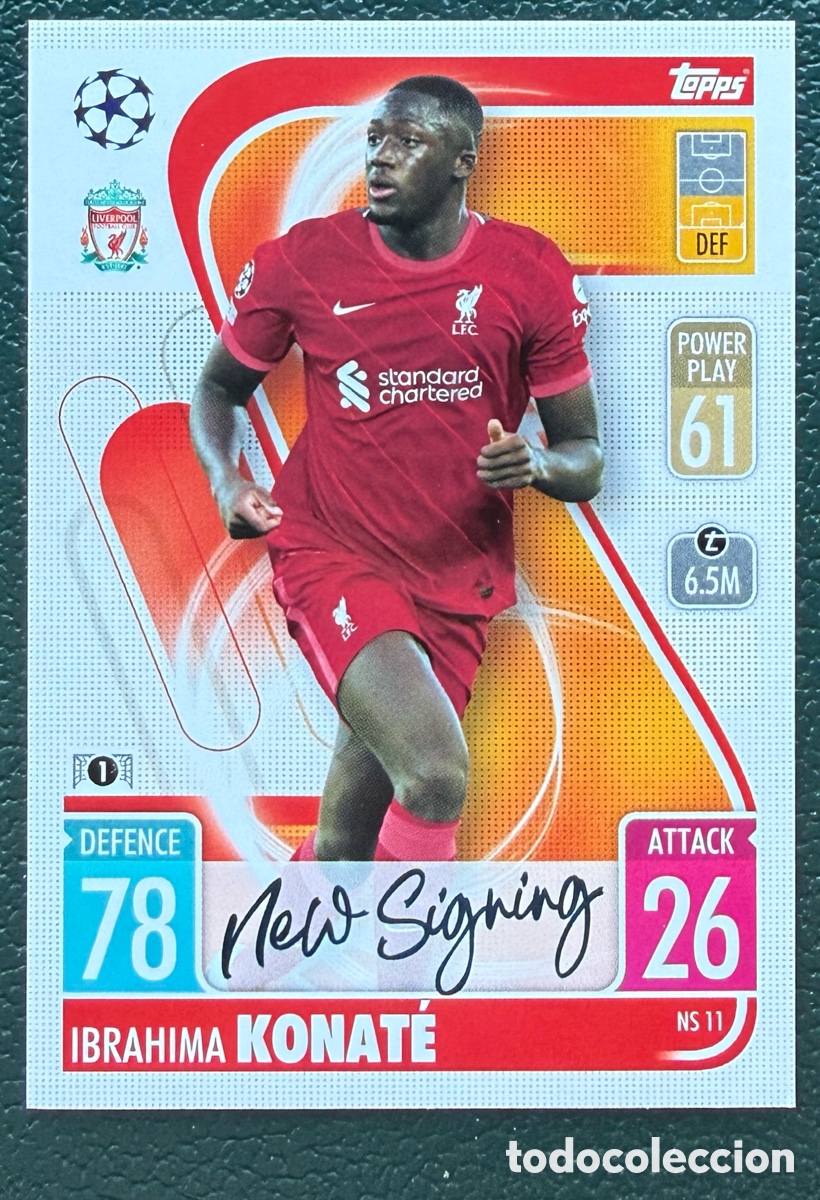 Cromos de f&uacute;tbol: NS 11 IBRAHIMA KONATE LIVERPOOL FC FICHAS TOPPS CHAMPIONS LEAGUE MATCH ATTAX 2021 2022 21 22