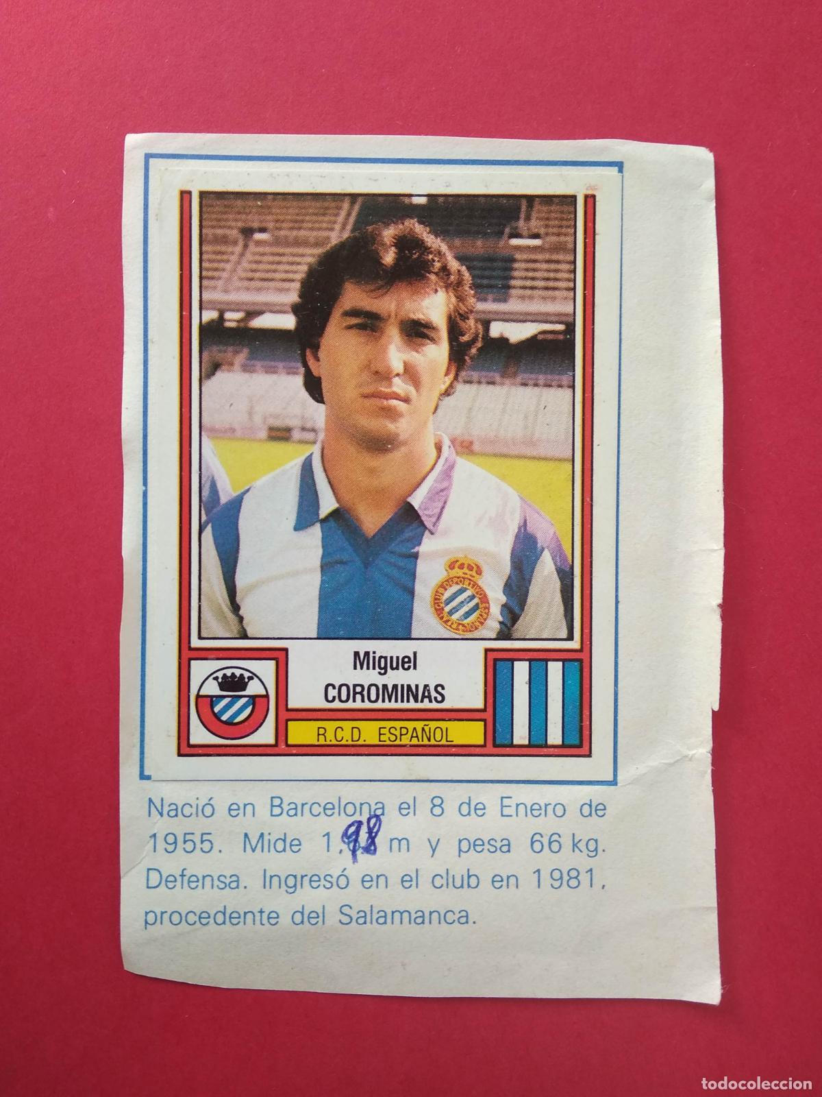 Cromos de f&uacute;tbol: PANINI FUTBOL LIGA 83 1983 CROMO RECORTADO 98 COROMINAS ESPA&Ntilde;OL Y 87 LUCAS CELTA DE VIGO