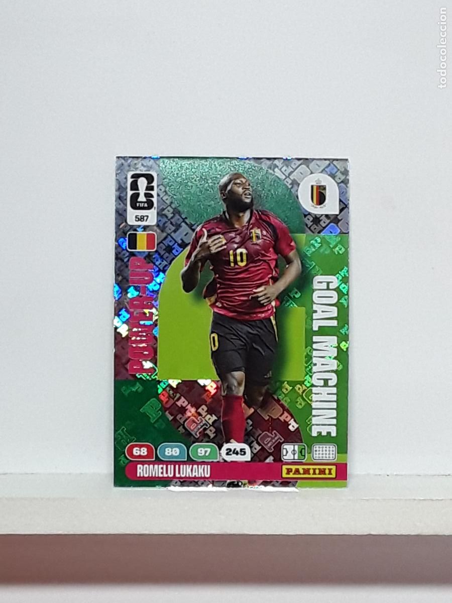 Cromos de f&uacute;tbol: ADRENALYN MUNDIAL 2026 WORLD CUP 26 ALBUM PANINI N 587 BELGICA POWER MACHINE ROMELU LUKAKU