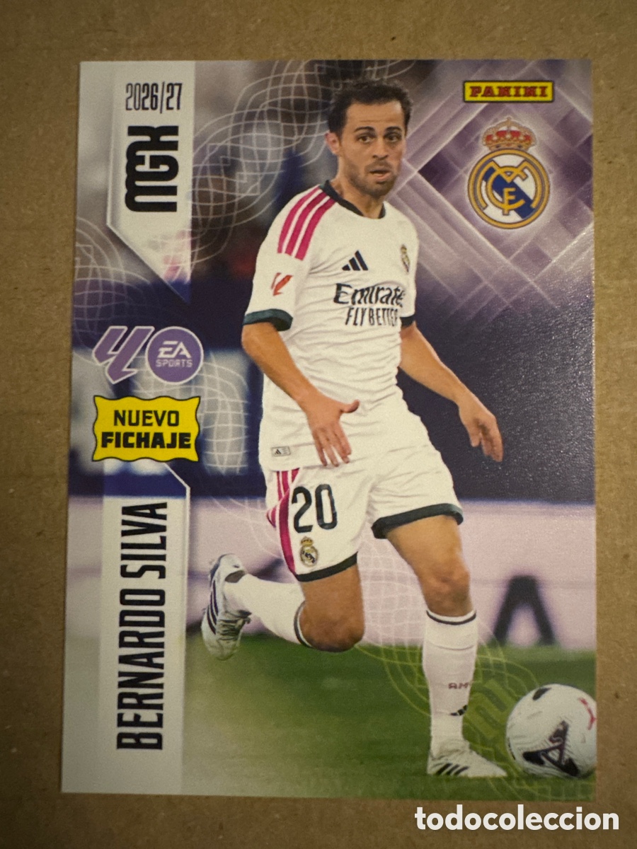 Cromos de f&uacute;tbol: # 488 Bernardo Silva Real Madrid Megacracks 26 27 2026 2027 Nuevo Fichaje 2 Segunda 2a 2&ordf; Edici&oacute;n