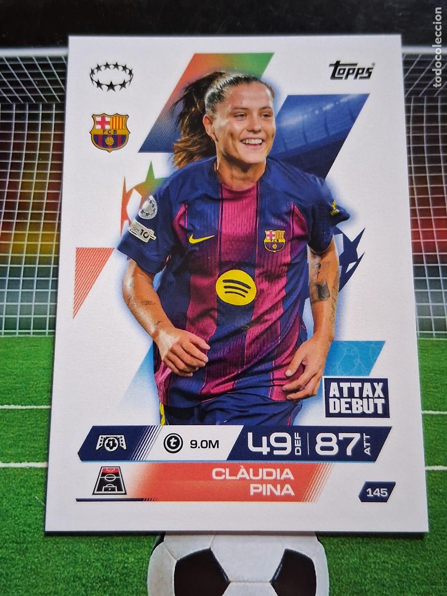 Fu&szlig;ball-Sticker: 145 CLAUDIA PINA BARCELONA FEMENINO TOPPS MATCH ATTAX EXTRA CHAMPIONS 2025 2026 25 26