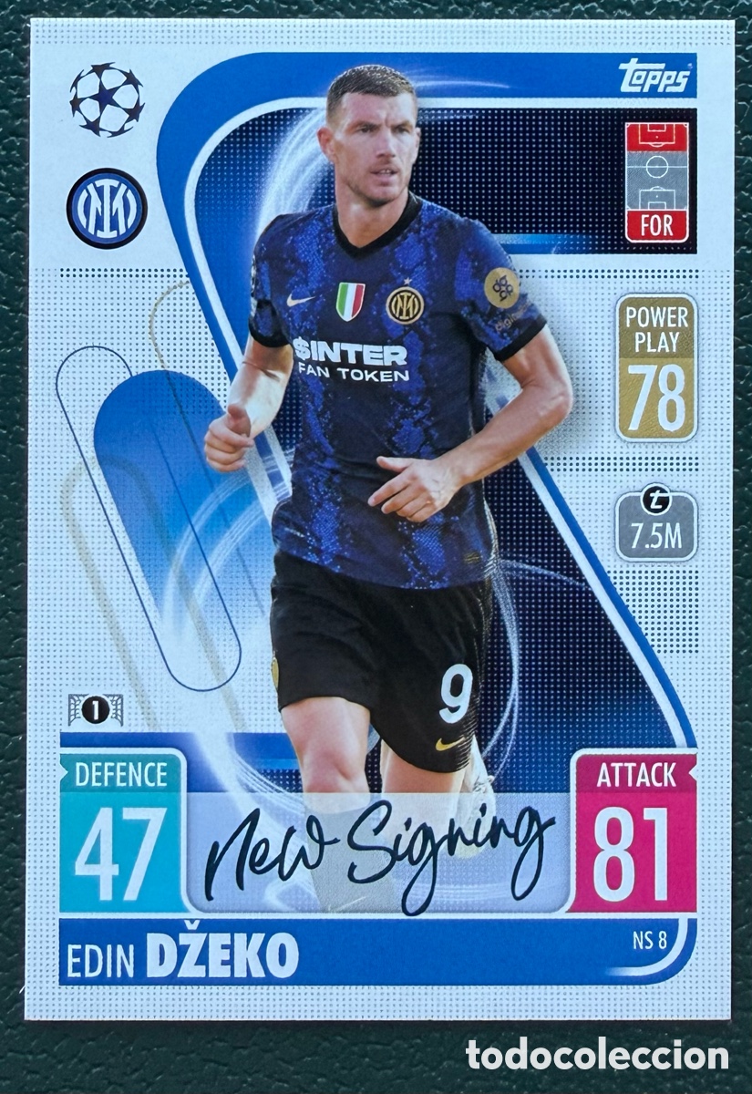 Cromos de f&uacute;tbol: NS 8 EDIN DZEKO INTER DE MILAN FICHAS TOPPS CHAMPIONS LEAGUE MATCH ATTAX 2021 2022 21 22