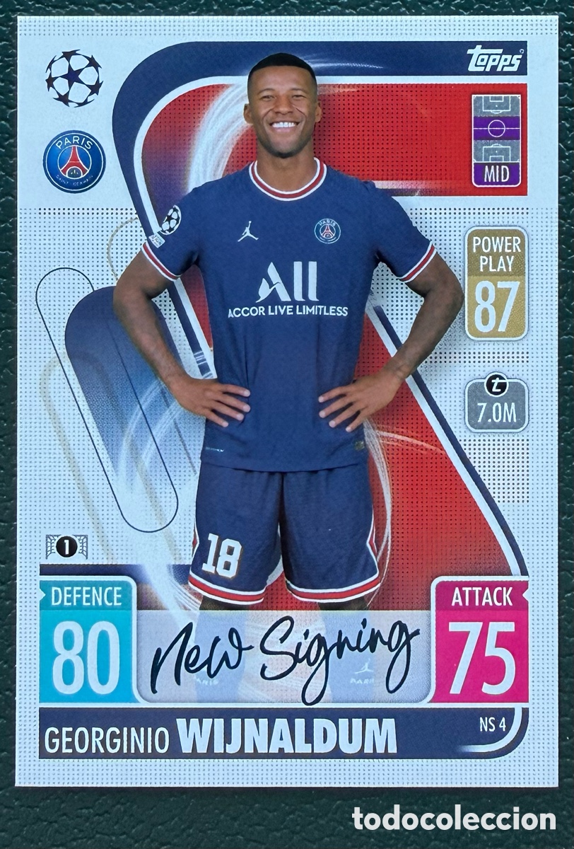 Cromos de f&uacute;tbol: NS 4 GEORGINIO WIJNALDUM PARIS SAINT GERMAIN PSG FICHAS CHAMPIONS LEAGUE MATCH ATTAX 2021 2022 21 22