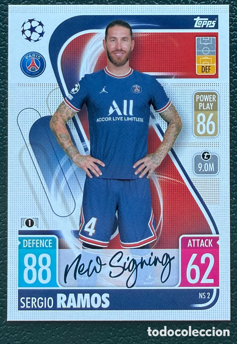 Cromos de f&uacute;tbol: NS 2 SERGIO RAMOS PARIS SAINT GERMAIN PSG FICHAS TOPPS CHAMPIONS LEAGUE MATCH ATTAX 2021 2022 21 22