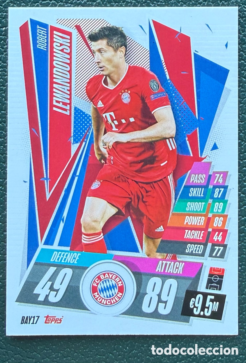 Cromos de f&uacute;tbol: BAY17 LEWANDOWSKI FC BAYERN MUNICH FICHAS TOPPS UEFA CHAMPIONS LEAGUE MATCH ATTAX 2020 2021 20 21