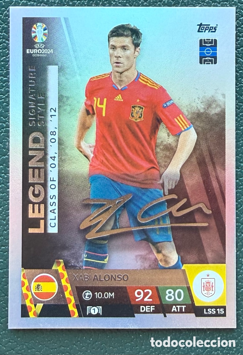 Cromos de f&uacute;tbol: LSS 15 XABI ALONSO ESPA&Ntilde;A LEGEND SIGNATURE STYLE FICHAS ALBUM TOPPS UEFA EURO 2024 MATCH ATTAX