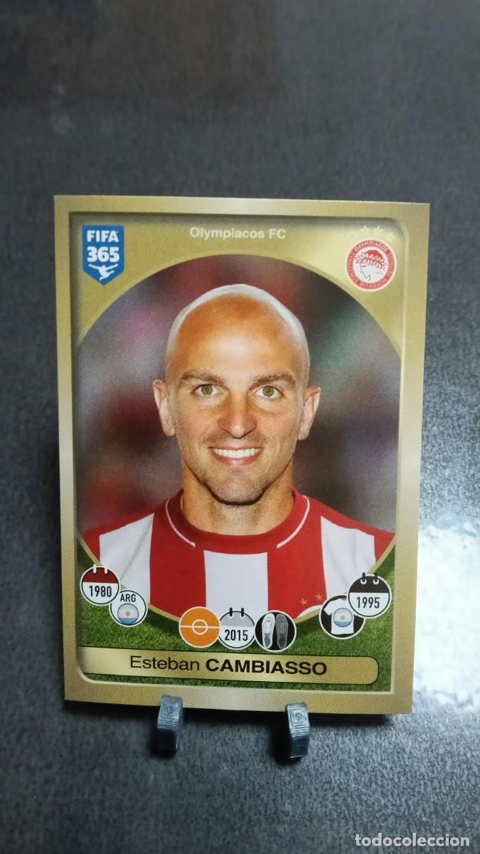 Cromos de f&uacute;tbol: Cambiasso 359 Olimpiacos 2016 2017 Fifa 365 Sin Pegar