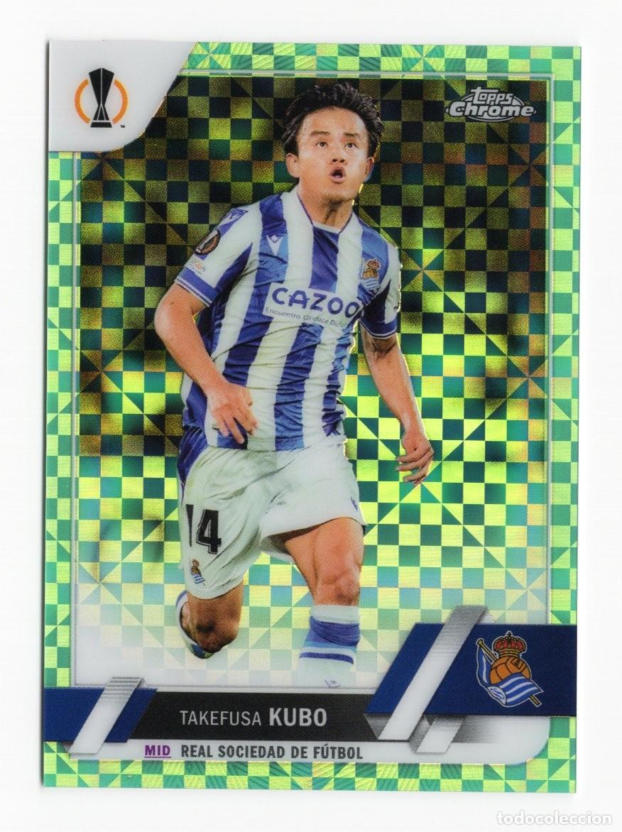Cromos de f&uacute;tbol: Takefusa Real Sociedad Kubo Topps Chrome Green 2023 Numerada 137 /399