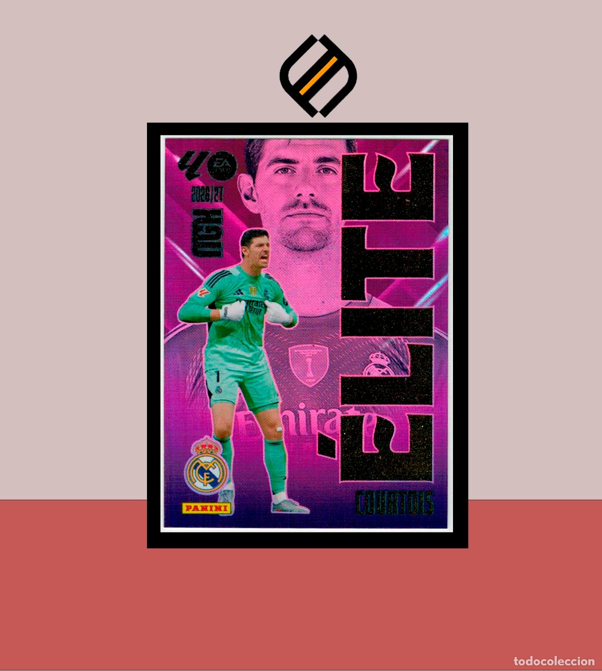 Cromos de f&uacute;tbol: MEGACRACKS 2026 2027 26 27 PANINI N&ordm; 4 COURTOIS REAL MADRID &Eacute;LITE COLECCI&Oacute;N ALB&Uacute;M MGK