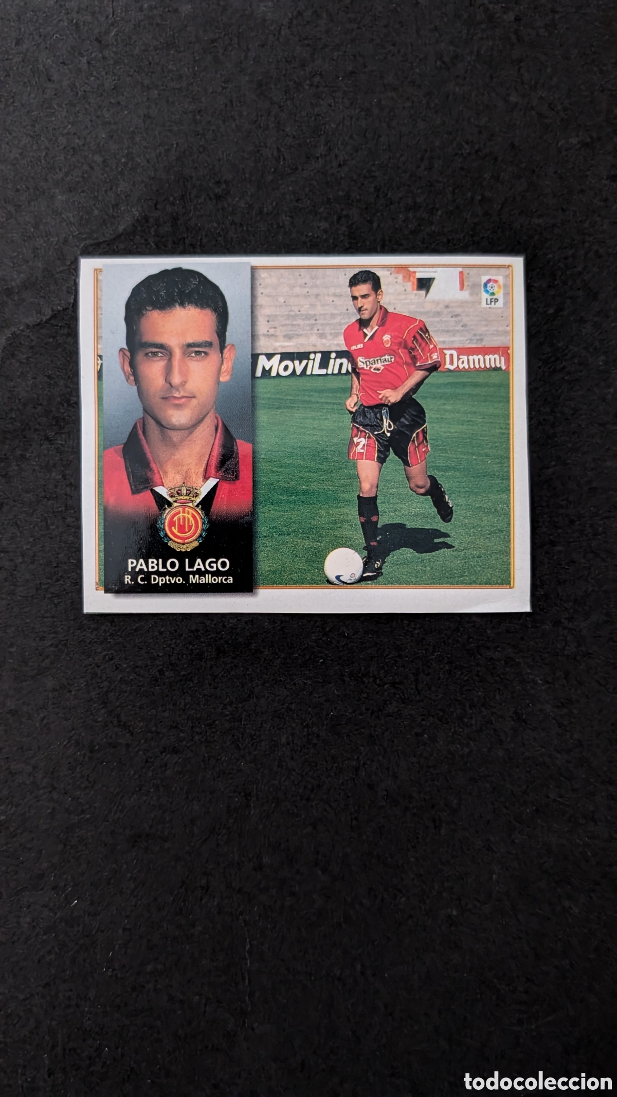 Fu&szlig;ball-Sticker: PABLO LAGO MALLORCA FICHAJE 14 LIGA ESTE 1998/99 98 99 RECORTADO