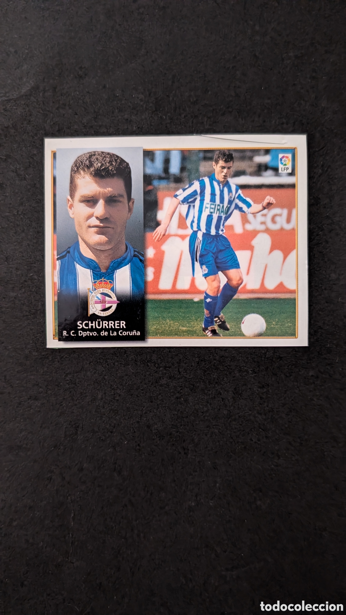 Fu&szlig;ball-Sticker: SCHURRER DEPORTIVO FICHAJE 19 LIGA ESTE 1998/99 98 99 RECORTADO