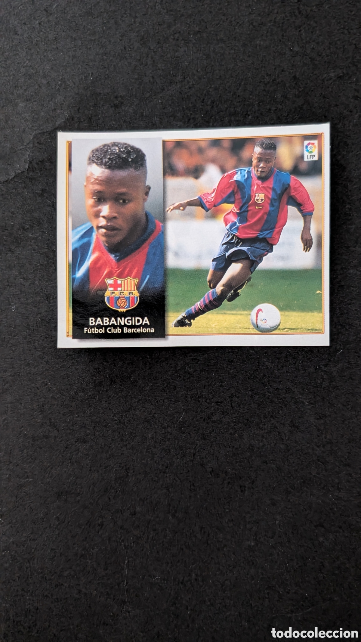 Fu&szlig;ball-Sticker: BABANGIDA BARCELONA FICHAJE 22 LIGA ESTE 1998/99 98 99 RECORTADO