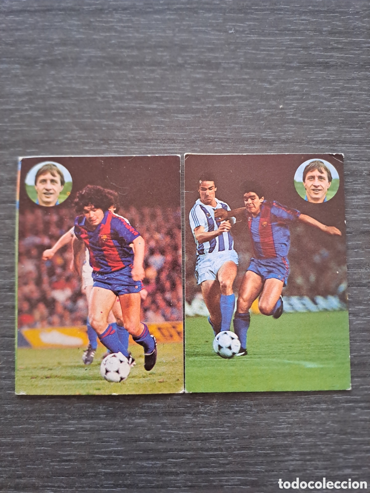 Cromos de f&uacute;tbol: MARADONA N&ordm; 69 Y N&ordm; 188 &mdash; 2 cromos de Maradona de la colecci&oacute;n Aprende a jugar con Johan Cruyff