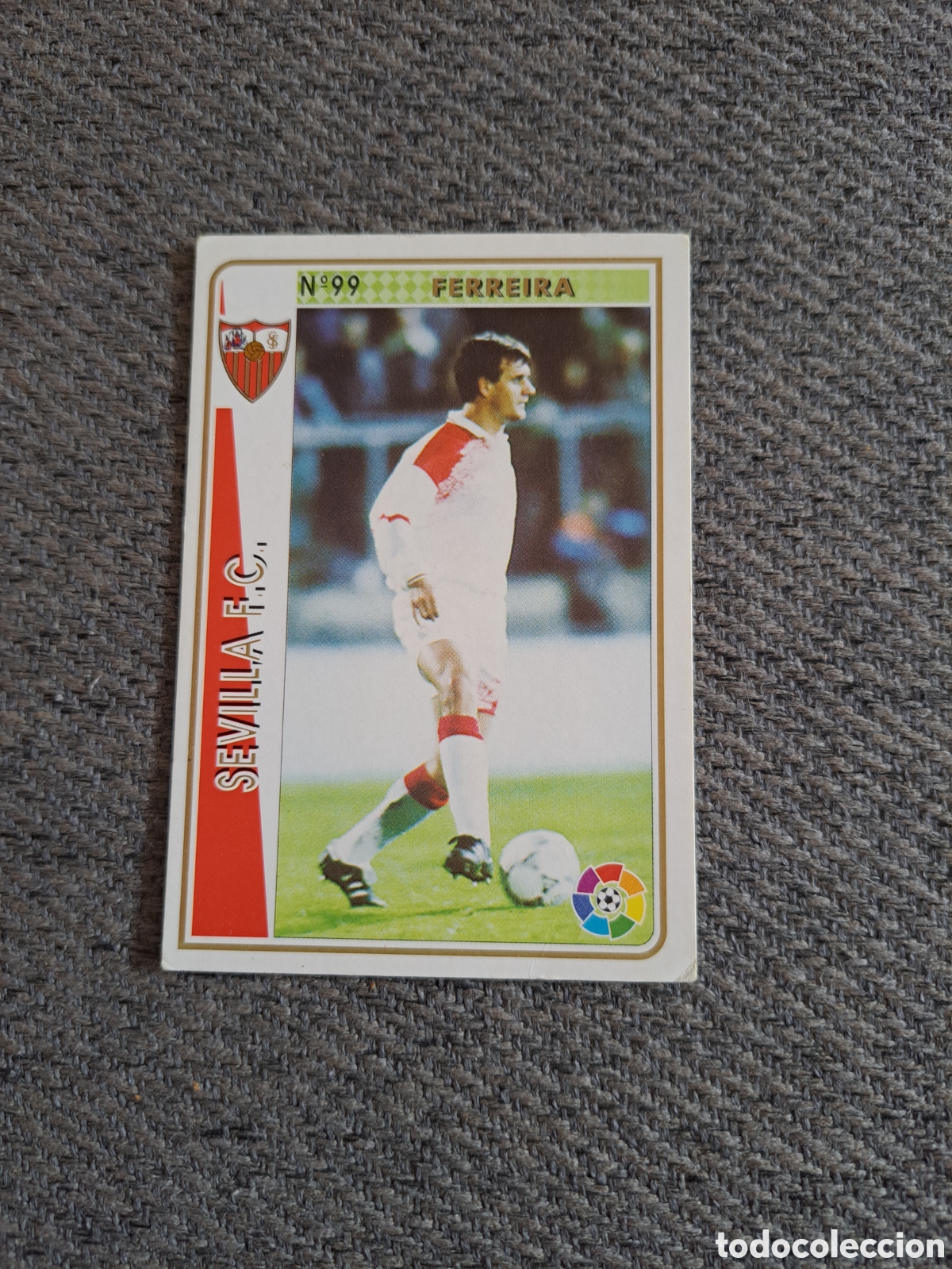 Cromos de f&uacute;tbol: Ferreira (Baja) N&deg;99. Sevilla. Mundicromo Liga 96-97.