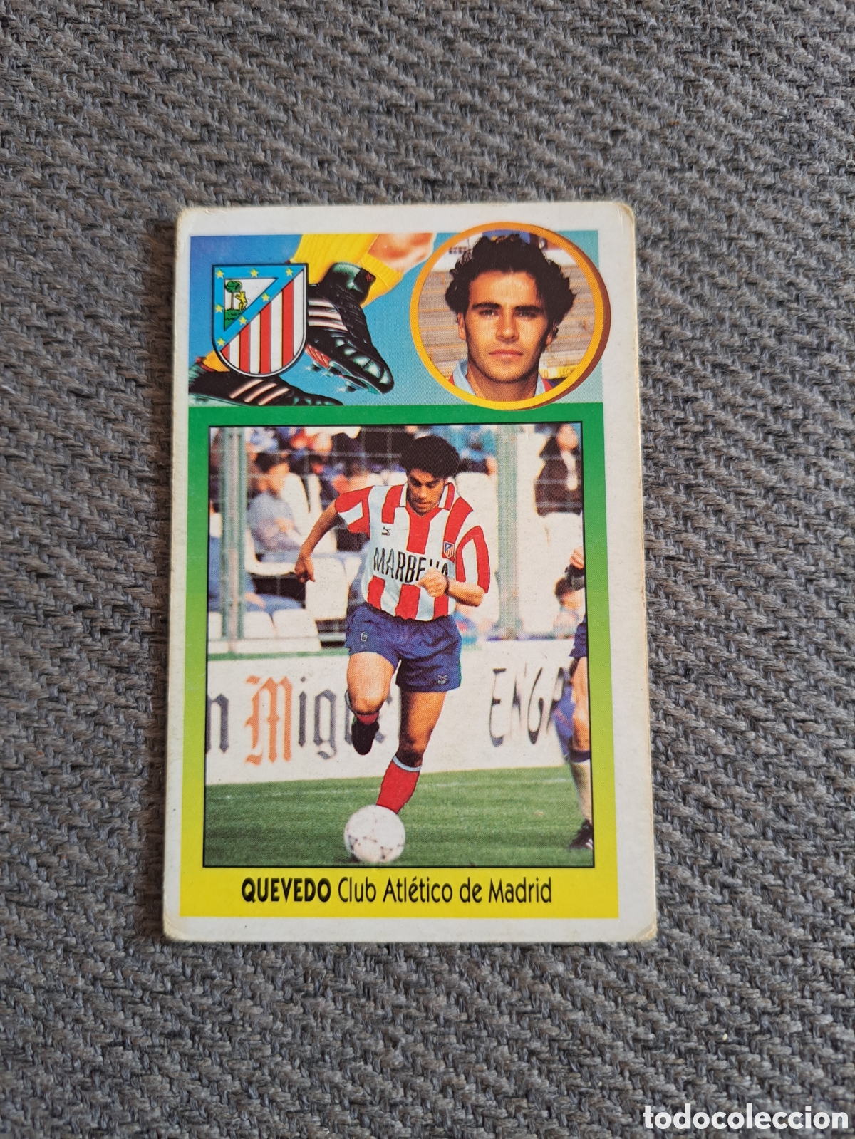 Cromos de f&uacute;tbol: Quevedo. (Fichaje N&deg;3) Atl&eacute;tico de Madrid. Liga Este 93-94.