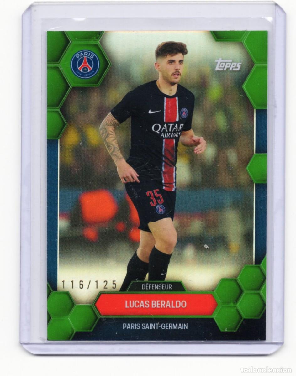Cromos de f&uacute;tbol: Lucas Beraldo Psg Green Refractor Topps Fan Team Set 2024 Numerada 116 /125