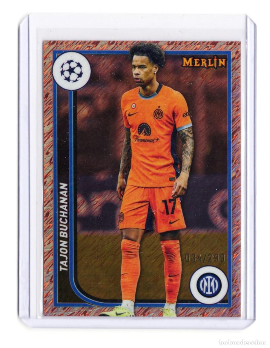 Cromos de f&uacute;tbol: Buchanan Inter Topps Merlin Numerada 34/299