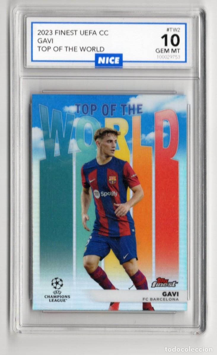 Cromos de f&uacute;tbol: Gavi Top Of The World Barcelona Topps Finest Gradeada 10 Nice