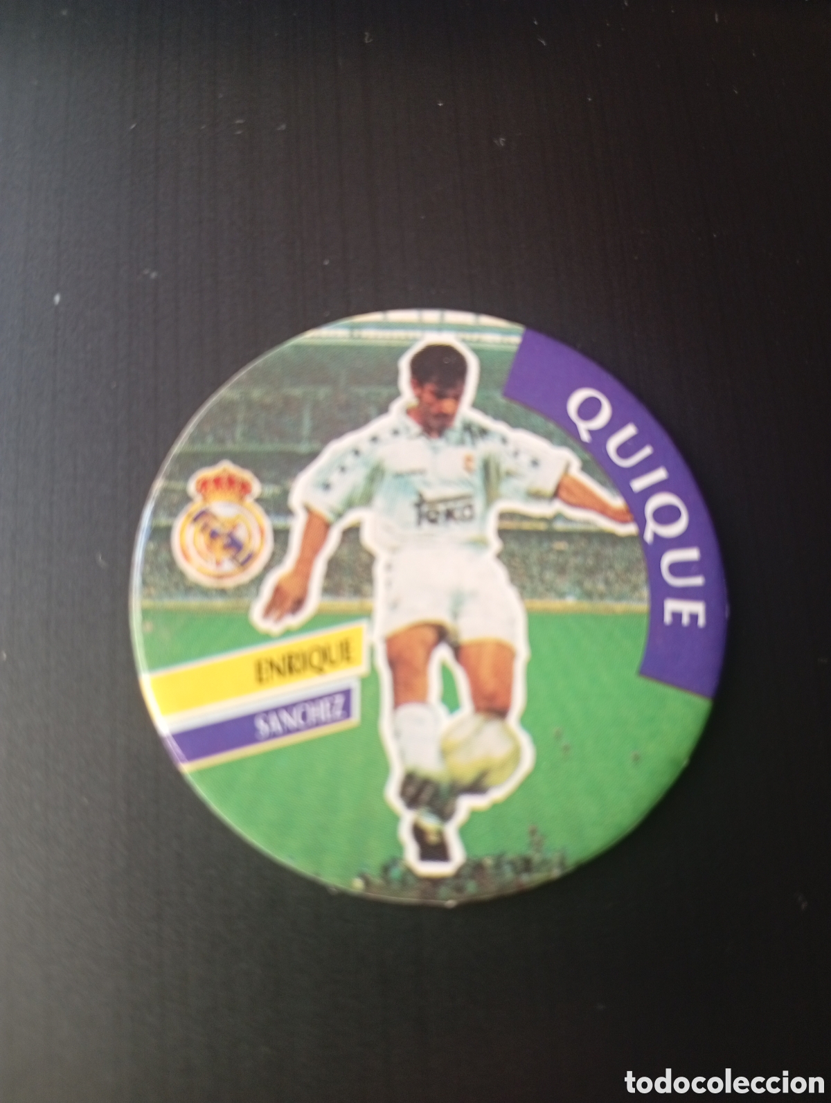 Cromos de f&uacute;tbol: CROMO - TAZO - CAPS DIARIO AS N &ordm; 102 - QUIQUE - REAL MADRID ENRIQUE SANCHEZ
