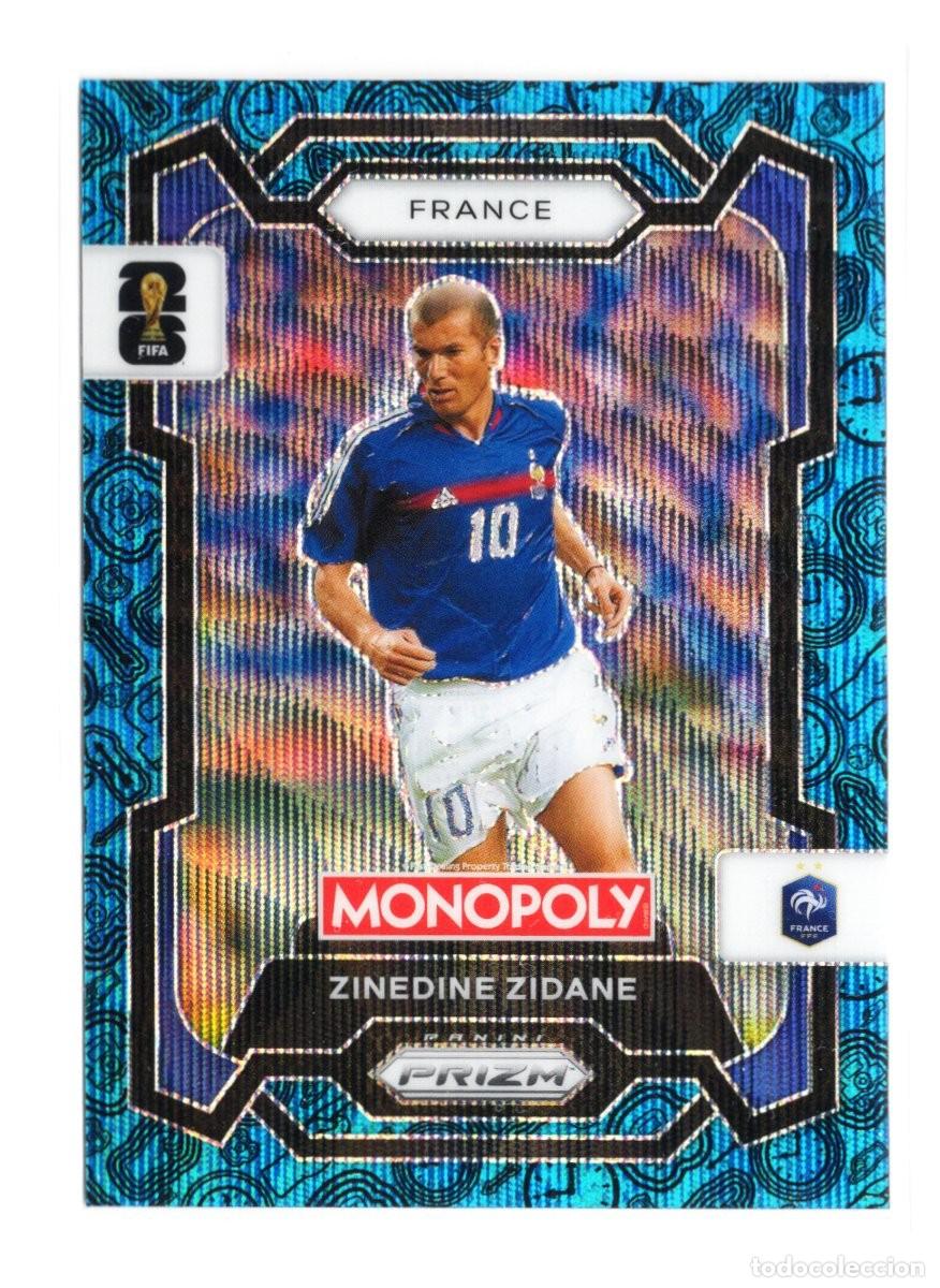 Cromos de f&uacute;tbol: Zidane Francia Azul Blue Wave Panini Prizm Monopoly Mundial 2026