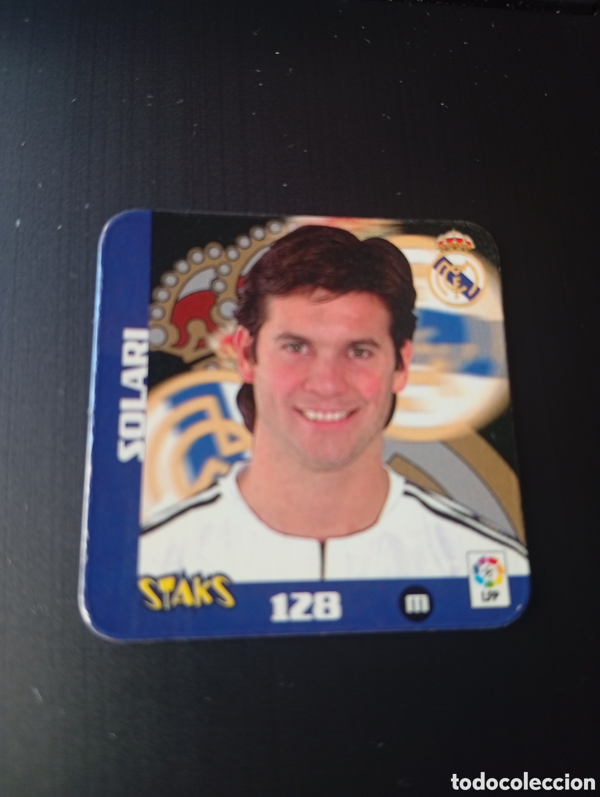 Cromos de f&uacute;tbol: STAK n&ordm; 128 SOLARI Real Madrid STAKS LIGA 2003-2004 de Panini. Buen estado.