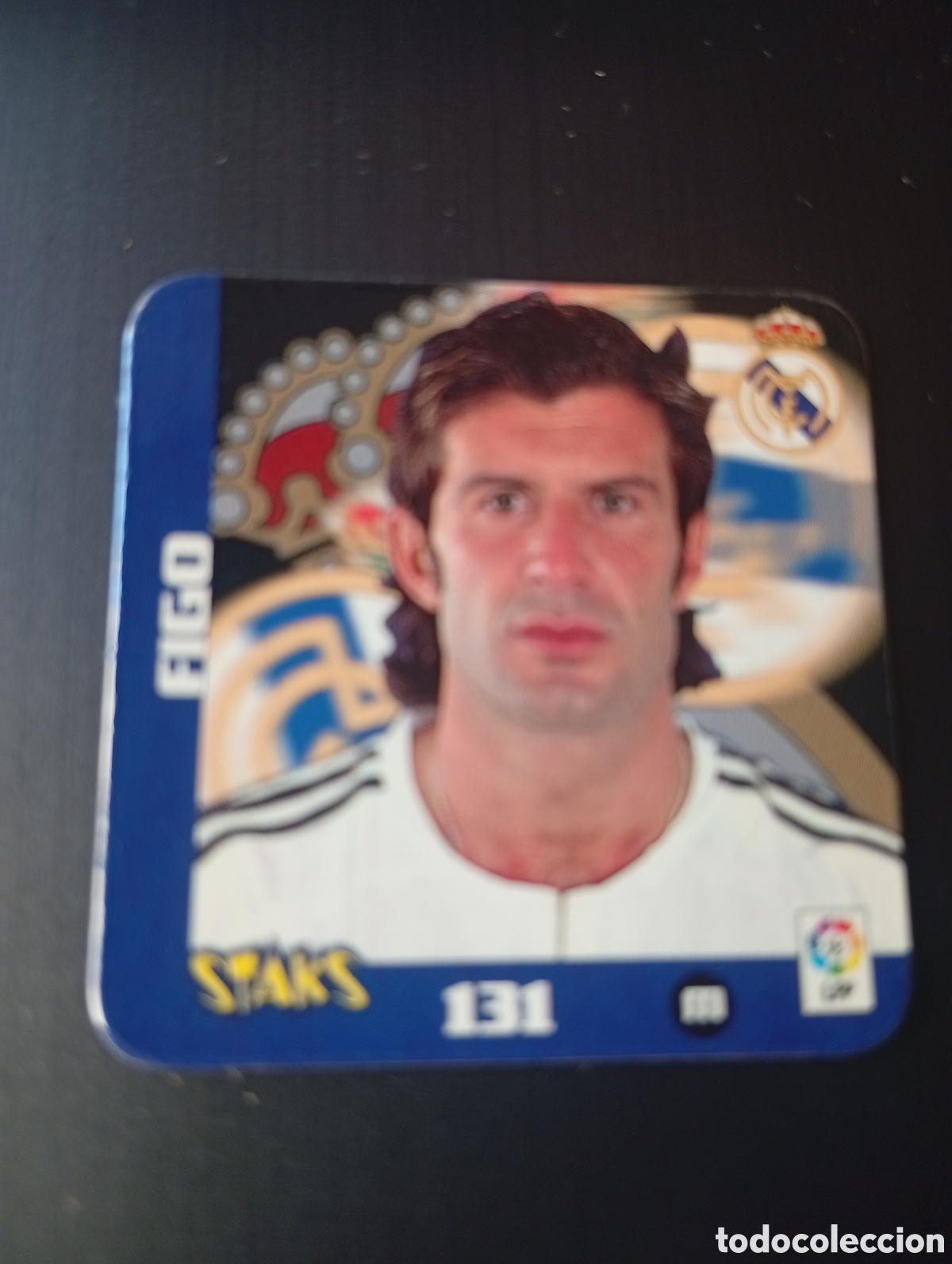 Cromos de f&uacute;tbol: STAK n&ordm; 131 FIGO Real Madrid STAKS LIGA 2003-2004 de Panini. Buen estado.