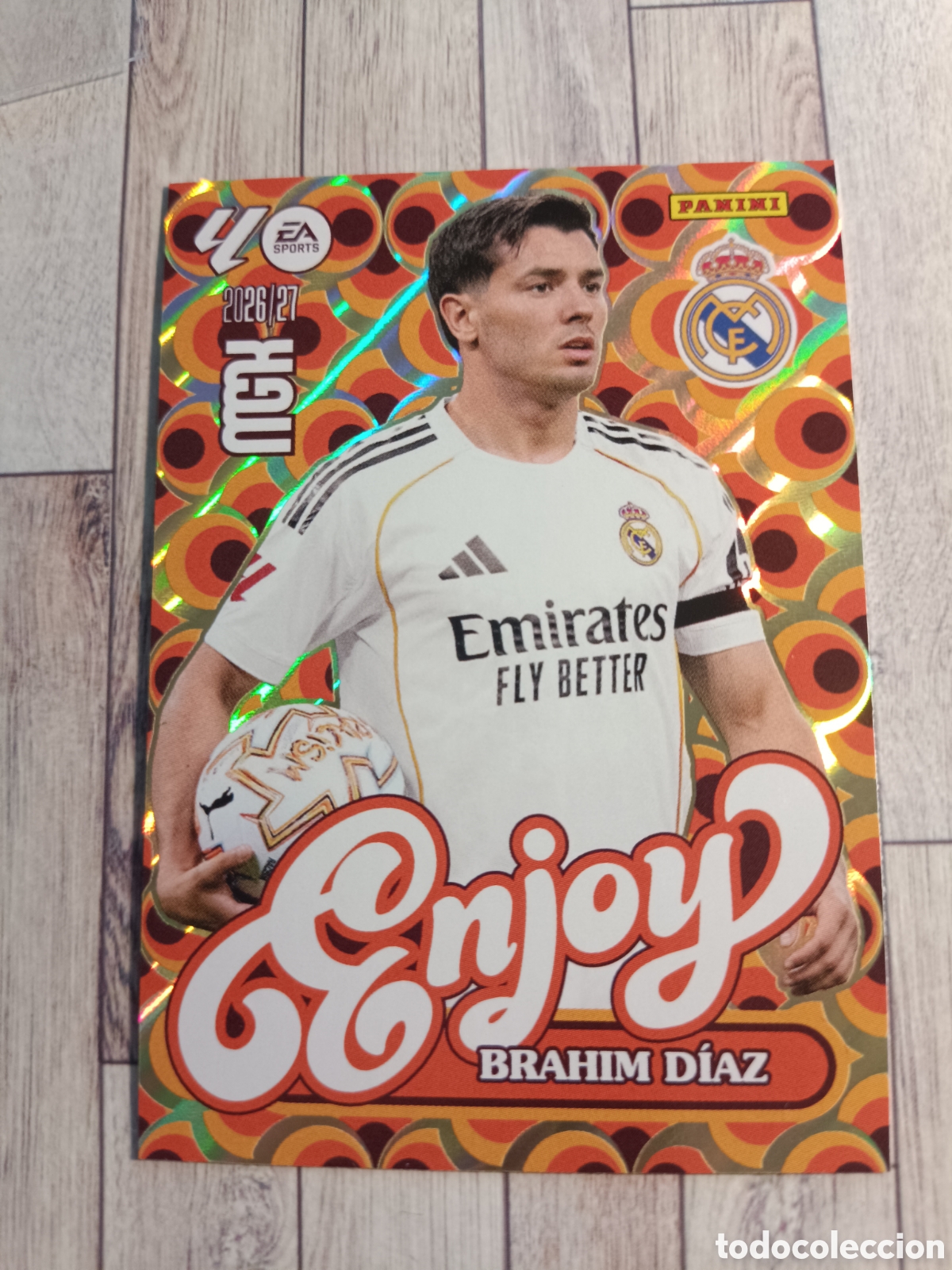 Cromos de f&uacute;tbol: 380 BRAHIM D&Iacute;AZ REAL MADRID ENJOY MEGACRACKS MGK 26 27 PANINI 2026 2027