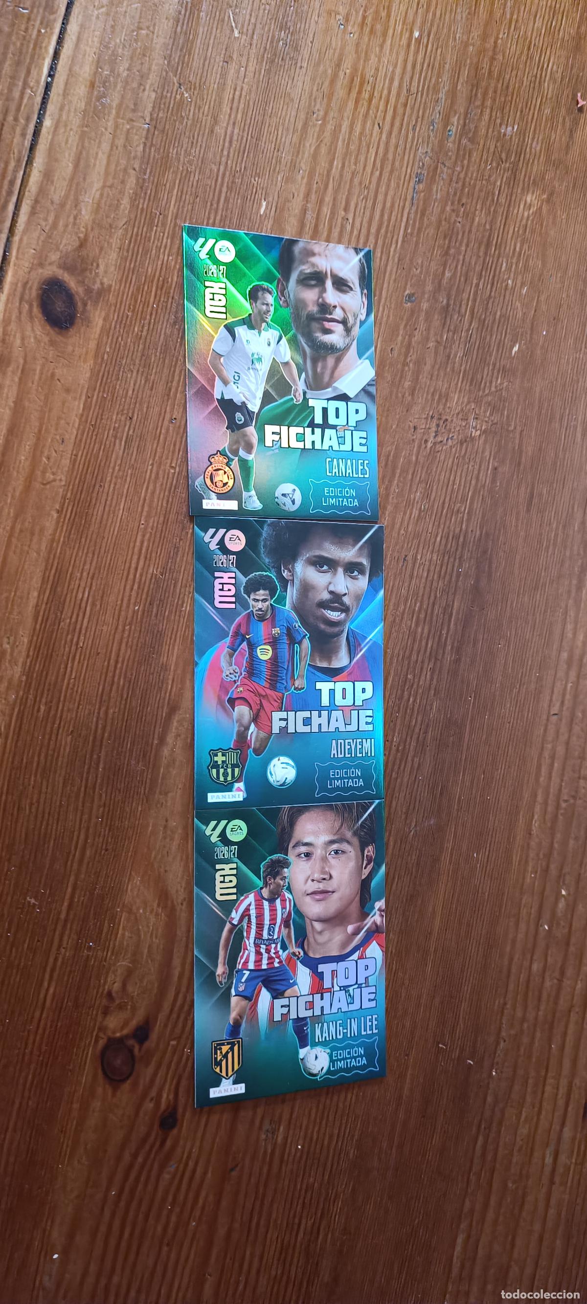 Cromos de f&uacute;tbol: Megacracks 2026 2027 / 26 27 Top Fichaje Edici&oacute;n Limitada Adeyemi Barcelona - Kang-In Lee y Canales