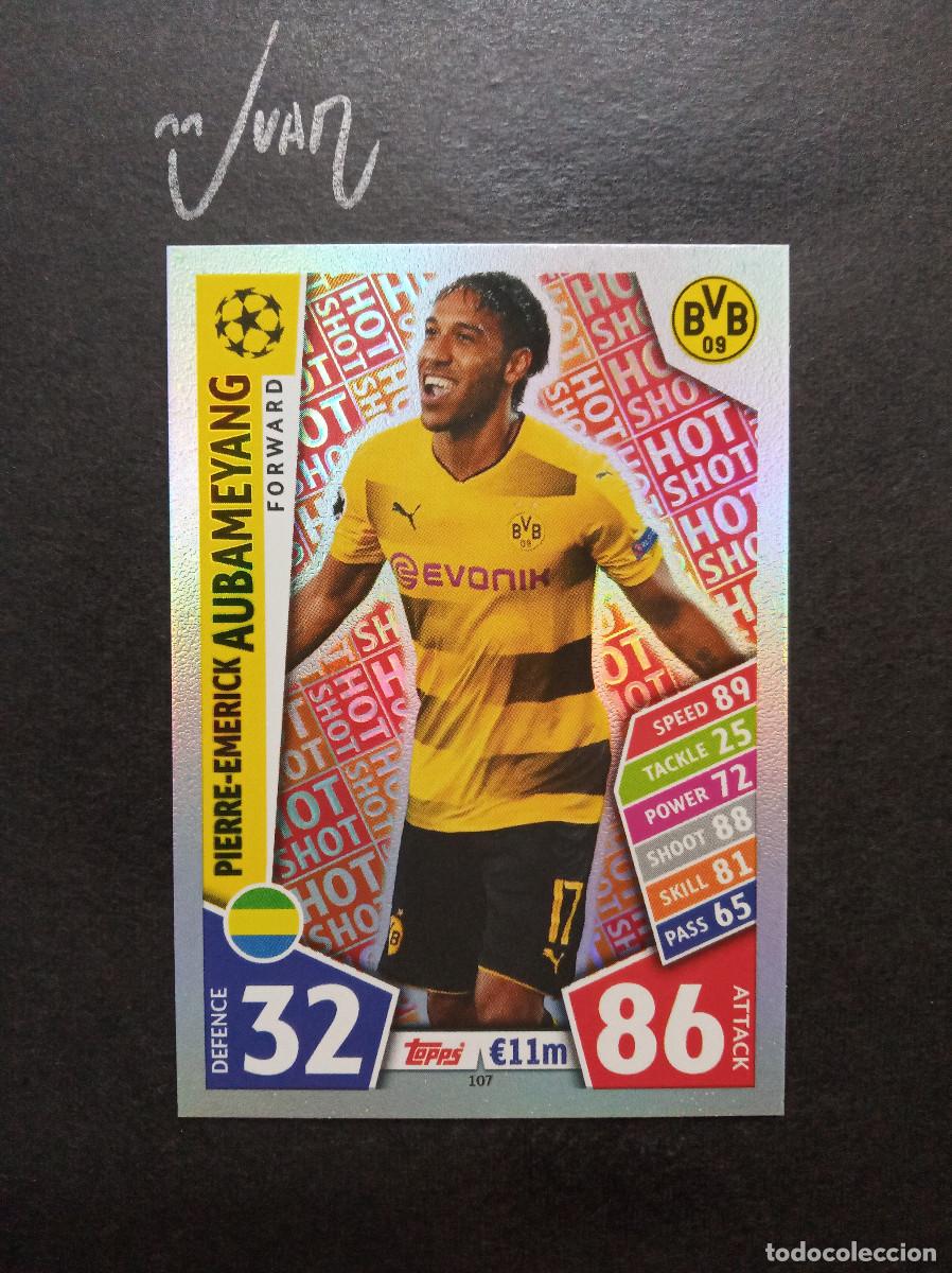 Figurine di Calcio: N&ordm; 107 AUBAMEYANG BORUSSIA DORTMUND DEPORTIVO CORU&Ntilde;A 2026 27 ⚽ TOPPS &reg; MATCH ATTAX 2017 2018 17 18