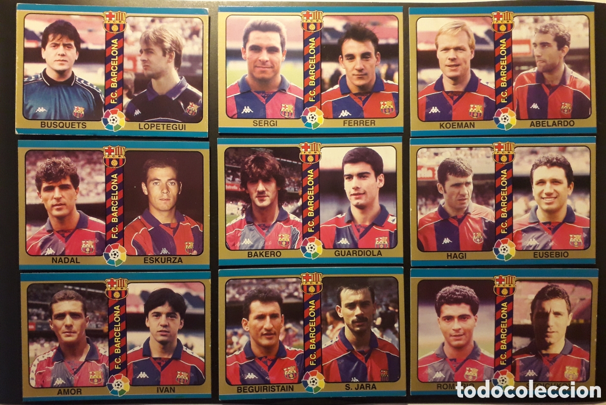 Cromos de f&uacute;tbol: 9 CROMOS FC BARCELONA F&Uacute;TBOL TOTAL MUNDICROMO MC 94 95 1995 EQUIPO COMPLETO PEDIDO M&Iacute;NIMO 3&euro;