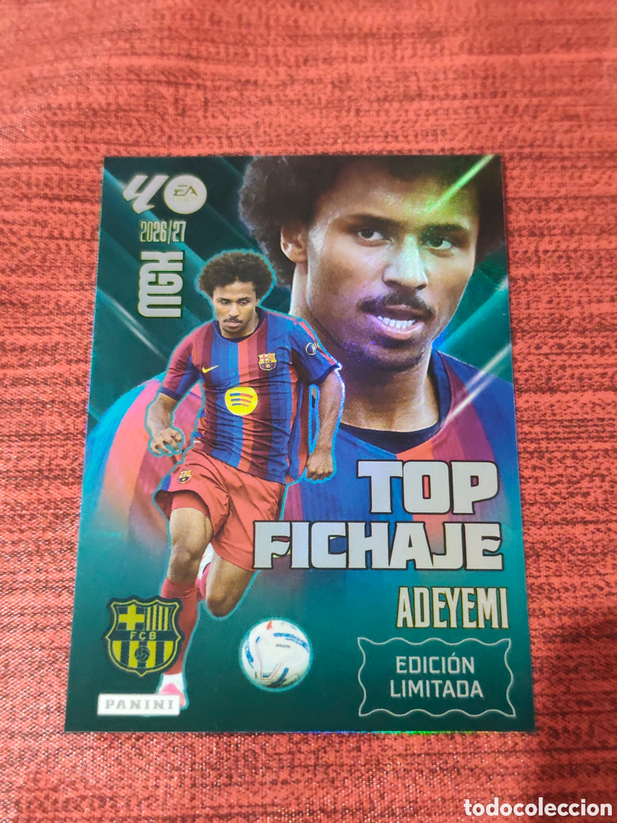 Fu&szlig;ball-Sticker: EDICI&Oacute;N LIMITADA TOP FICHAJE ADEYEMI FC BARCELONA MEGACRACKS 2026 2027