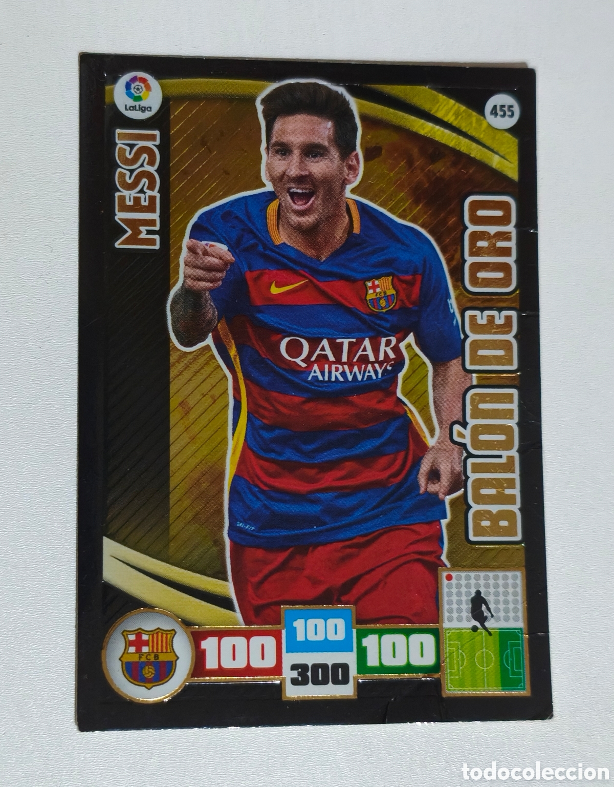 Cromos de f&uacute;tbol: Carta Messi Bal&oacute;n de Oro 455 - Adrenalyn XL 2015-16