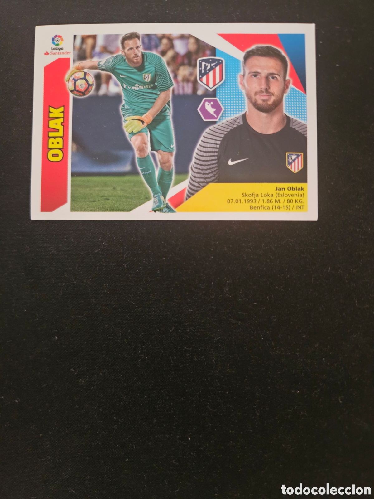 Cromos de f&uacute;tbol: OBLAK N&ordm; 1 ATL&Eacute;TICO DE MADRID &ndash; LIGA ESTE 2017-18 PANINI