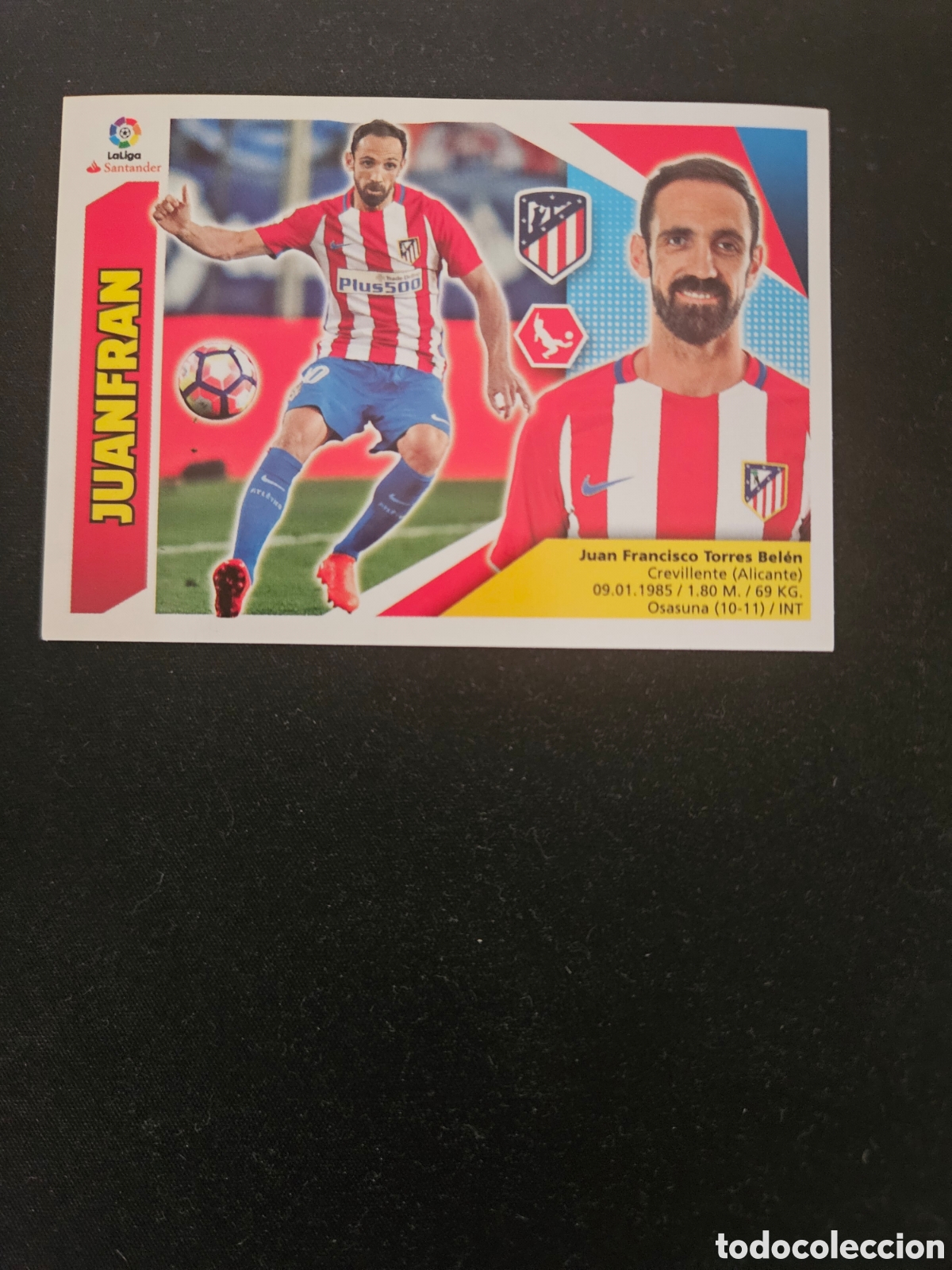 Cromos de f&uacute;tbol: JUANFRAN N&ordm; 3 ATL&Eacute;TICO DE MADRID &ndash; LIGA ESTE 2017-18 PANINI