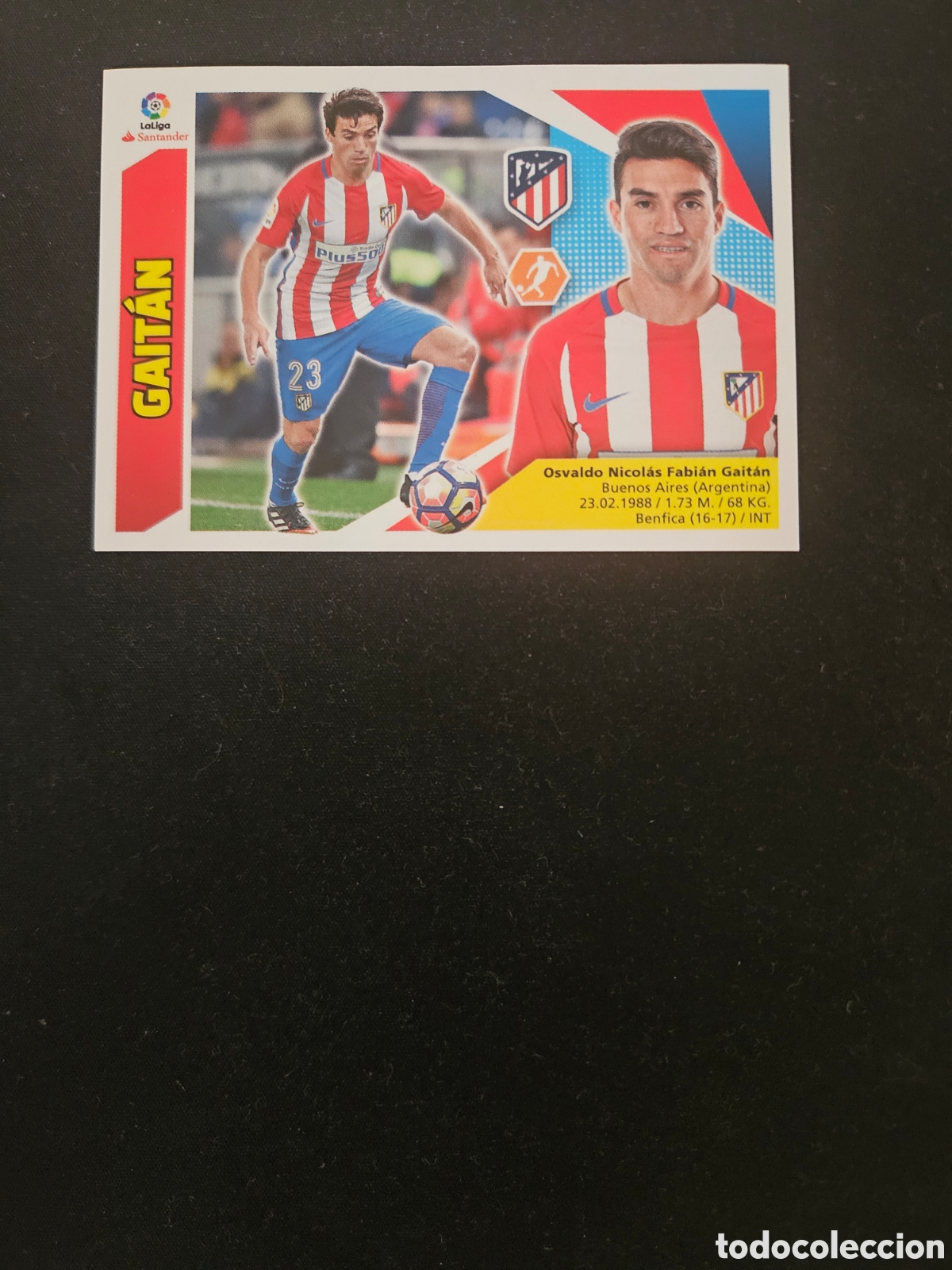 Cromos de f&uacute;tbol: GAIT&Aacute;N N&ordm; 13B ATL&Eacute;TICO DE MADRID &ndash; LIGA ESTE 2017-18 PANINI