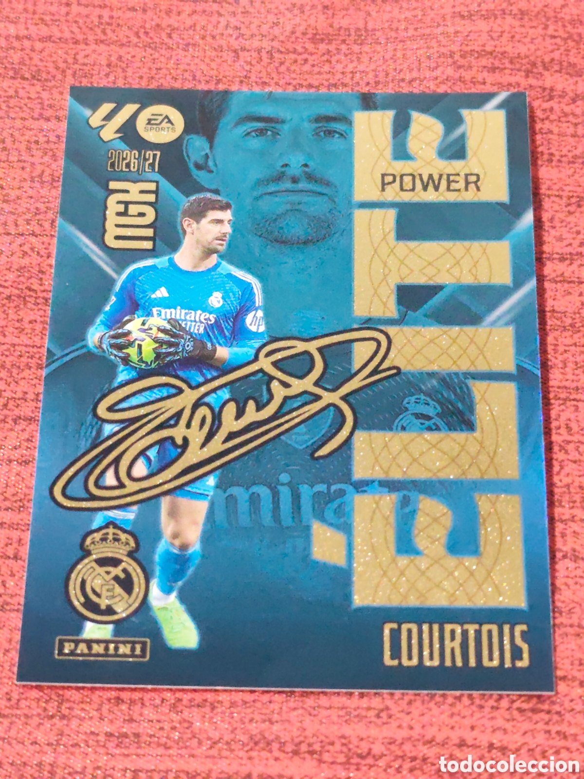 Cromos de f&uacute;tbol: &Eacute;LITE POWER 4P COURTOIS REAL MADRID MEGACRACKS 2026 2027
