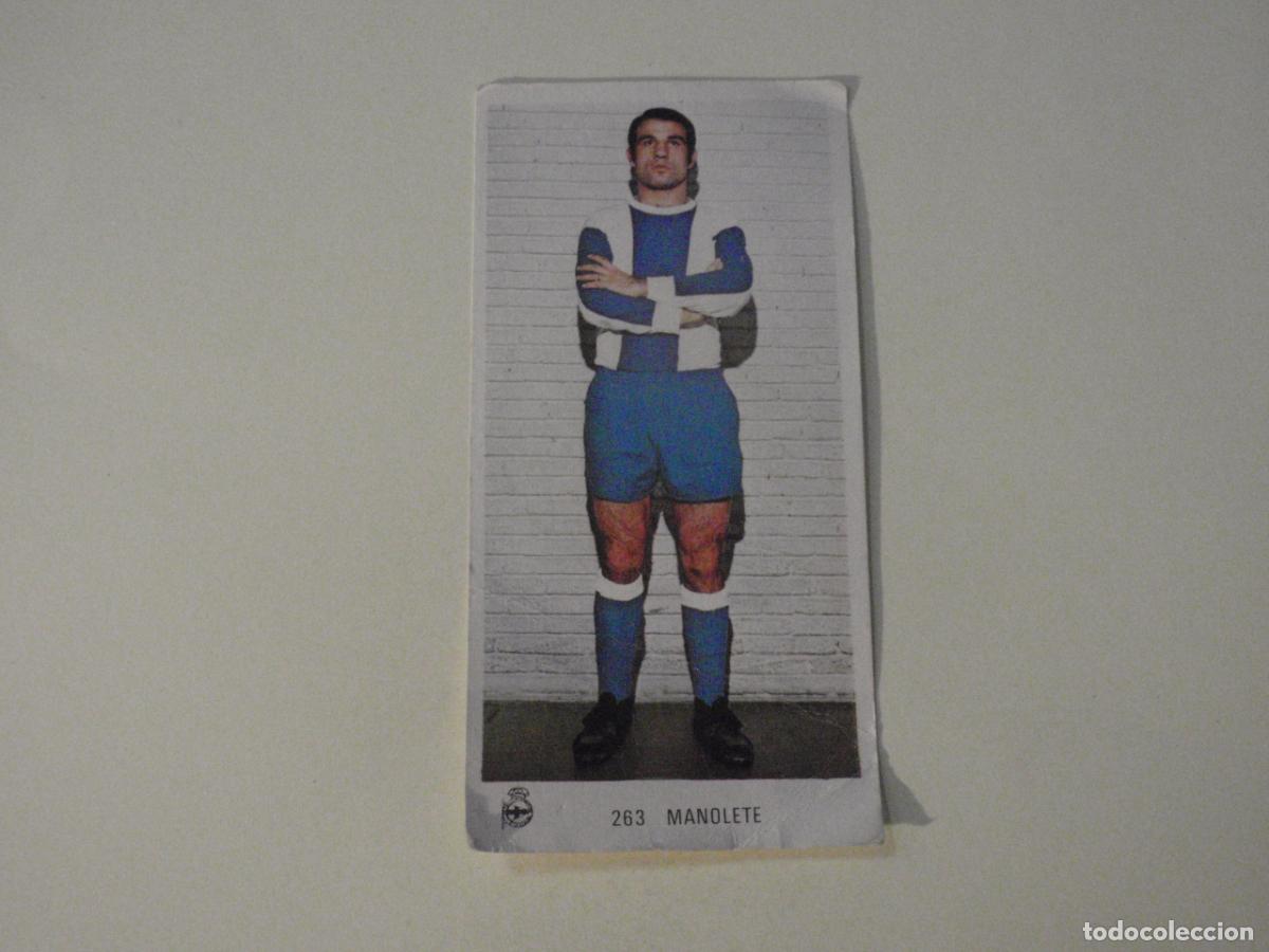 Cromos de f&uacute;tbol: Cromo de f&uacute;tbol 263 MANOLETE (Deportivo de La Coru&ntilde;a) Liga 1971 1972 RUIROMER - RUIZ ROMERO 71 72