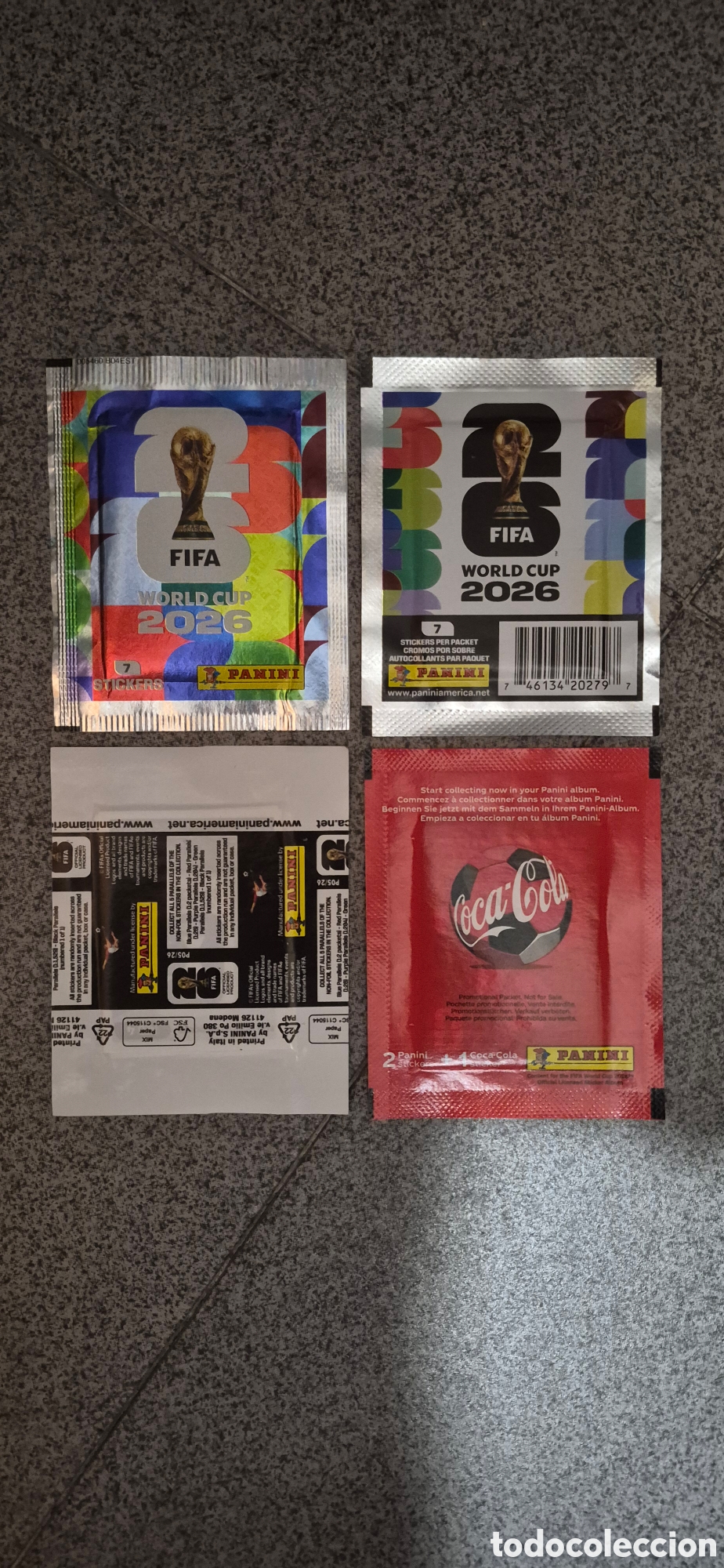 Cromos de f&uacute;tbol: 4 SOBRES MUNDIAL 2026 SIN ABRIR