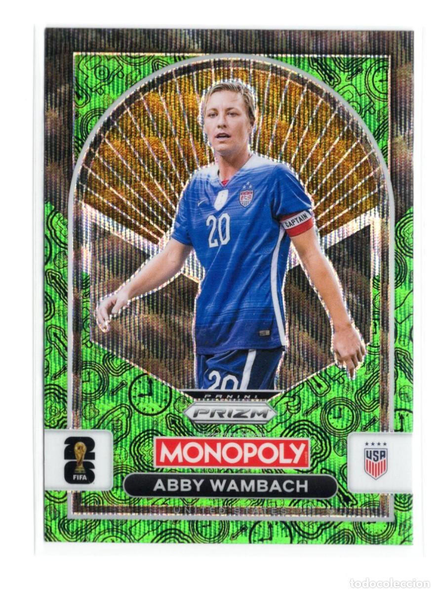 Cromos de f&uacute;tbol: Abby Wambach Verde Green Paralelo Panini Prizm Monopoly World Cup 2026