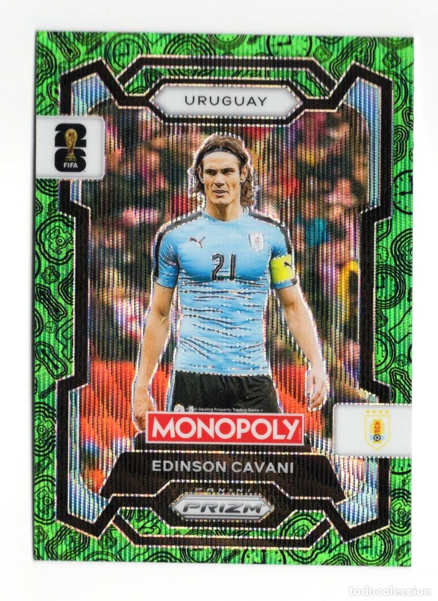Cromos de f&uacute;tbol: Edison Cavani Verde Green Paralelo Panini Prizm Monopoly World Cup 2026