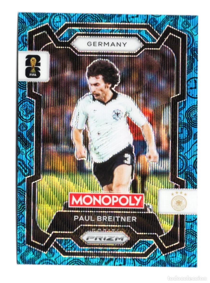 Cromos de f&uacute;tbol: Paul Breitner Blue Azul Wave Paralelo Panini Prizm Monopoly World Cup 2026