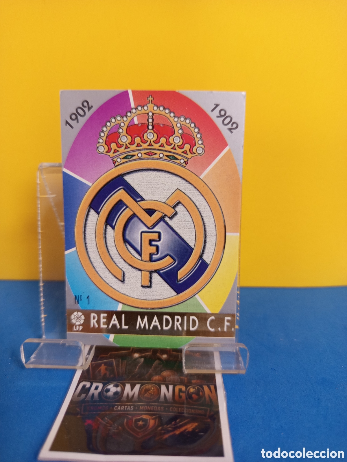 Cromos de f&uacute;tbol: ❇️ CROMO ⚽ CARD ESCUDO REAL MADRID 1 FICHAS LIGA 97 98 1997 1998 MUNDICROMO ❇️